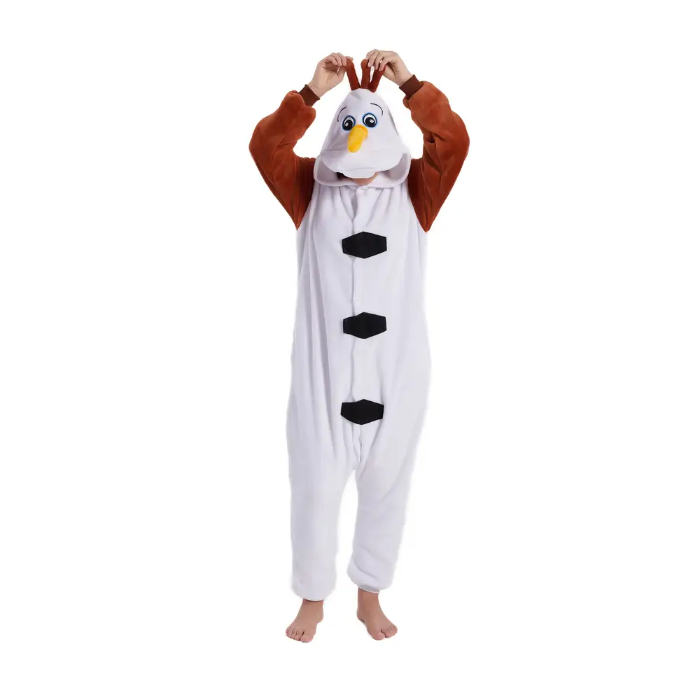 Costume bonhomme de neige Olaf en peluche – combinaison intégrale hiver et fêtes – Image 4