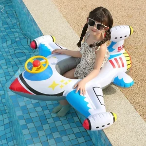 Bouée gonflable avion – Parfaite pour amuser les enfants à la piscine ou à la plage