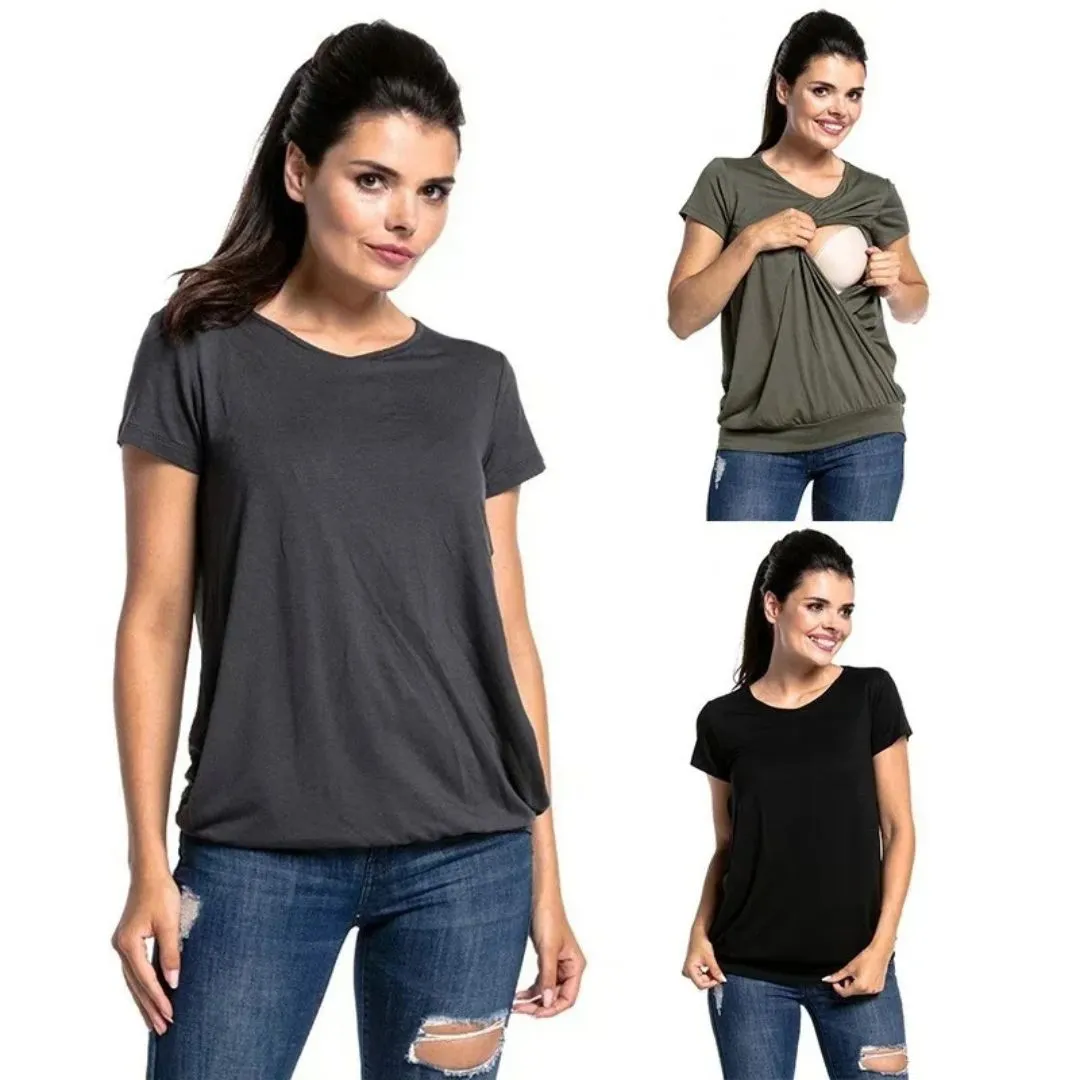 T-shirt d’allaitement – Confort ultra doux et accès facile pour allaiter en toute discrétion