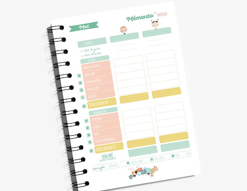 Agenda assistante maternelle fleurette – 4 enfants – Image 7