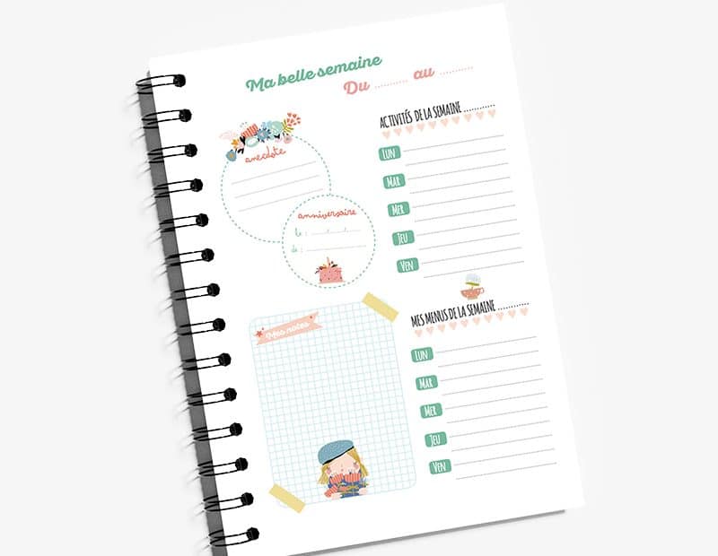 Agenda assistante maternelle fleurette – 4 enfants – Image 5