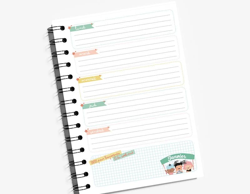 Agenda assistante maternelle fleurette – 4 enfants – Image 6