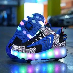 Patins à roulettes à double roue respirants – design tendance pour enfants et ados