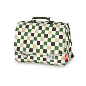 Grand Cartable d’école Damier vert et blanc, Engel