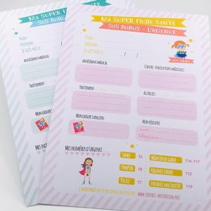 Fiche médicale d’urgence fille ou garçon
