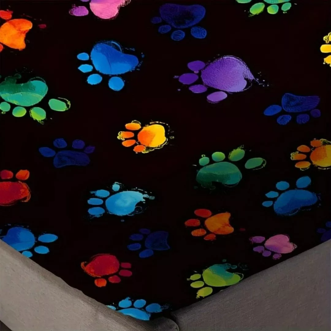Parure de lit empreintes colorées fun – Ambiance joyeuse et déco unique pour une chambre pleine de vie – Image 3