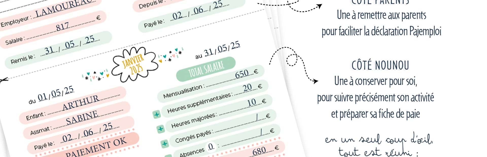 Télécharger pack fiche de présence + coupon Pajemploi 2025 – PDF imprimable – Image 2